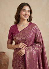 Wine Patola Art Silk Saree